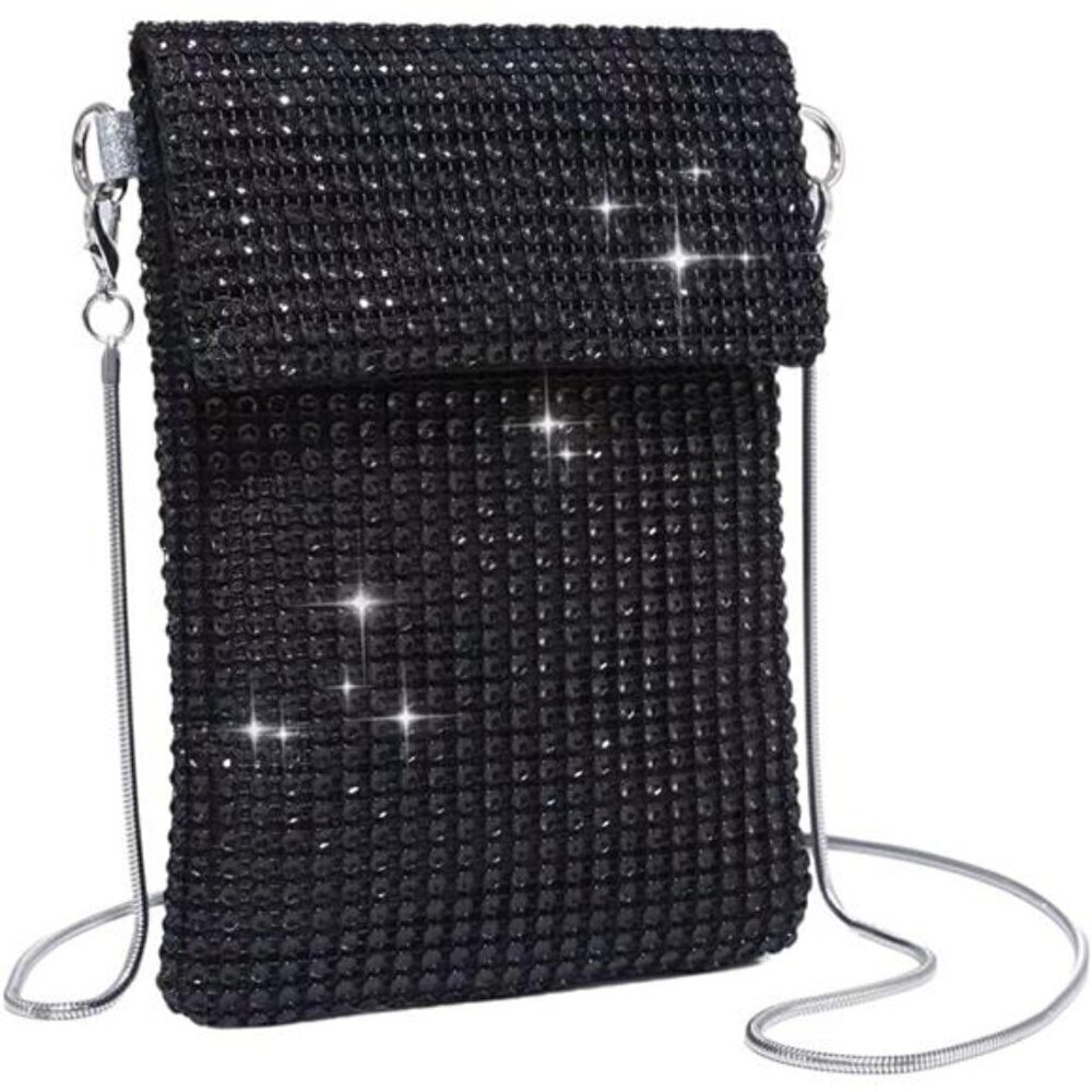 Women's Crossbody Bag Glitter Rhinestone Evening Bag Purse Sequin Handbag
